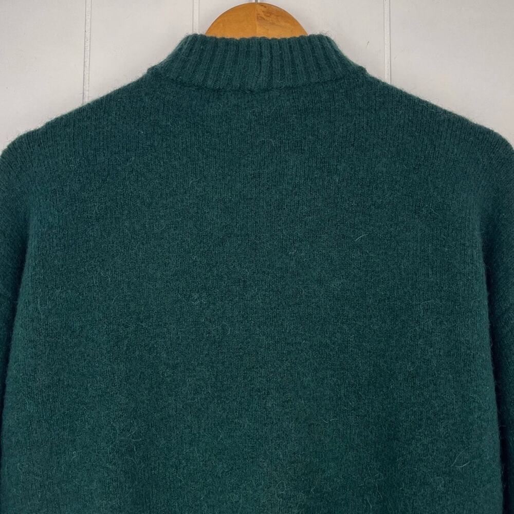 Madewell Dillon Cropped Sweater Ribbed Mock Neck Wool Alpaca Size XS Dark Green - Picture 7 of 16